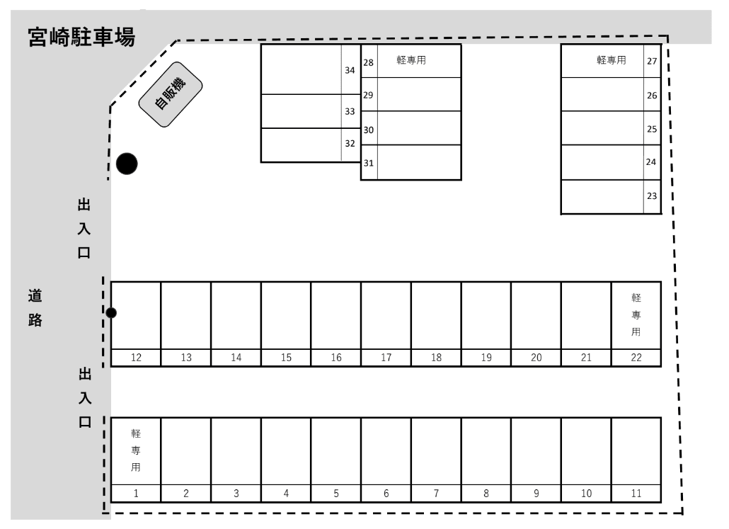 宮崎月極駐車場の駐車配置図