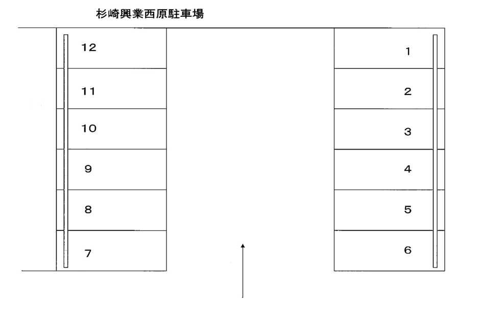 杉崎興業西原駐車場の駐車配置図