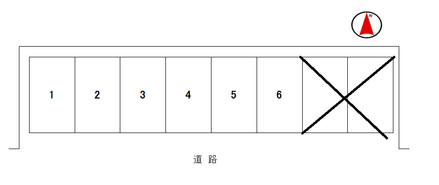 西田中松本34駐車場の駐車配置図