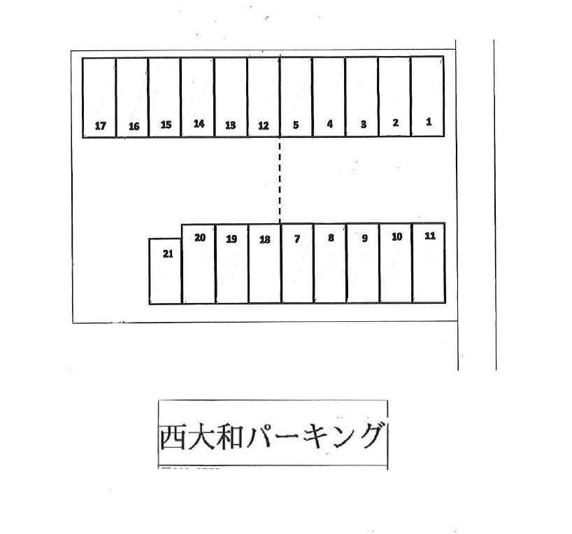 西大和パーキングの駐車配置図