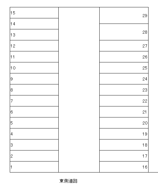 津市中央8駐車場の駐車配置図