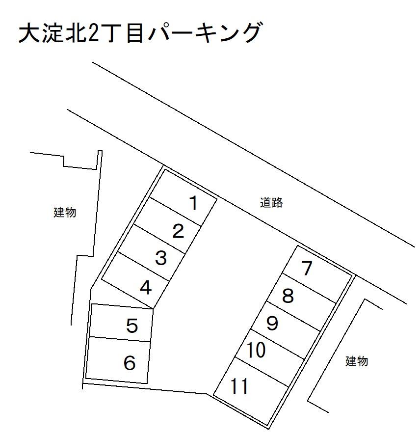 大淀北2丁目パーキングの駐車配置図