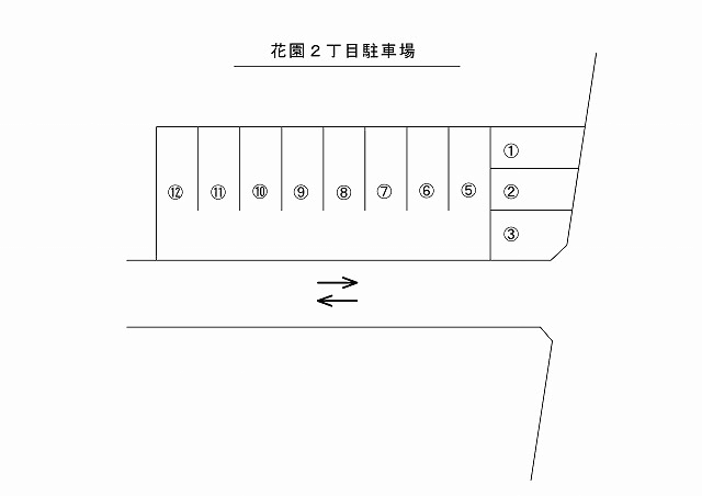 花園２丁目駐車場の駐車配置図