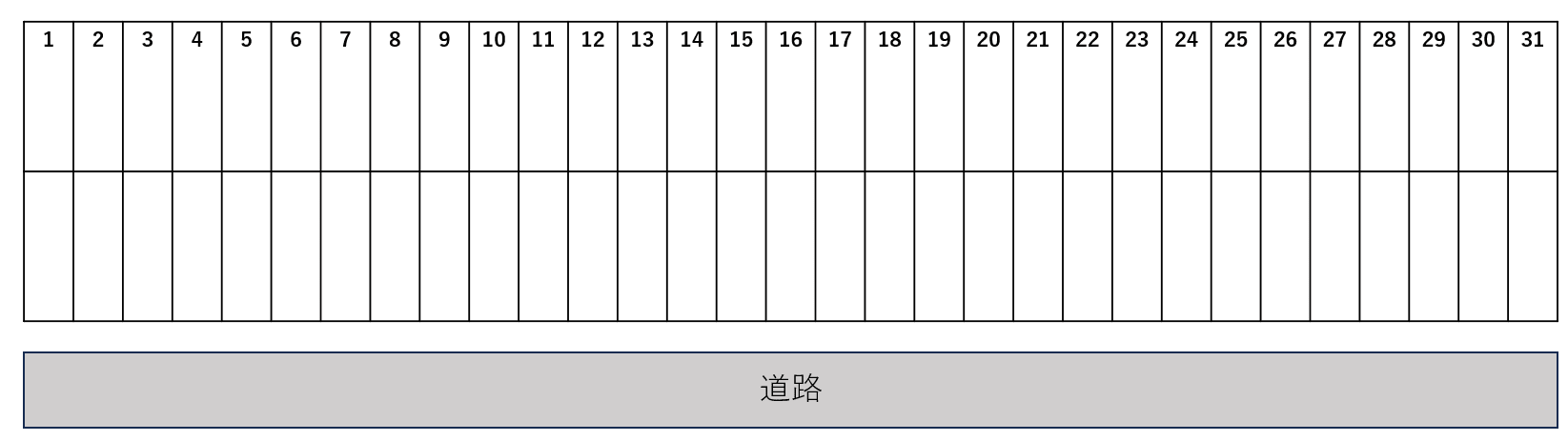 高林駐車場の駐車配置図