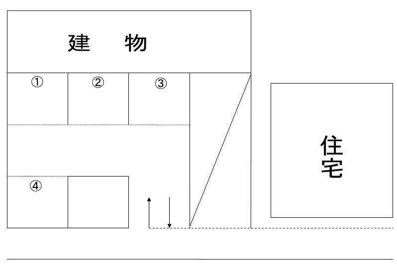 中村様駐車場の駐車配置図