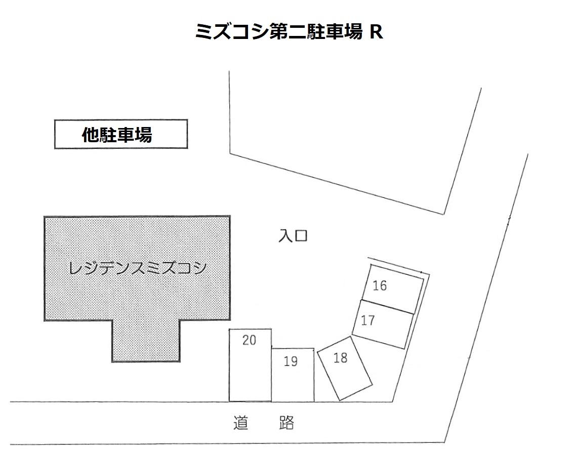 ミズコシ第二駐車場の駐車配置図