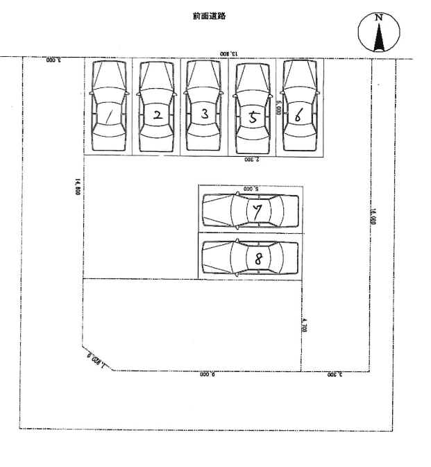 東菱屋町ガレージの駐車配置図