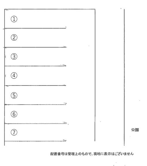 中央３丁目駐車場の駐車配置図