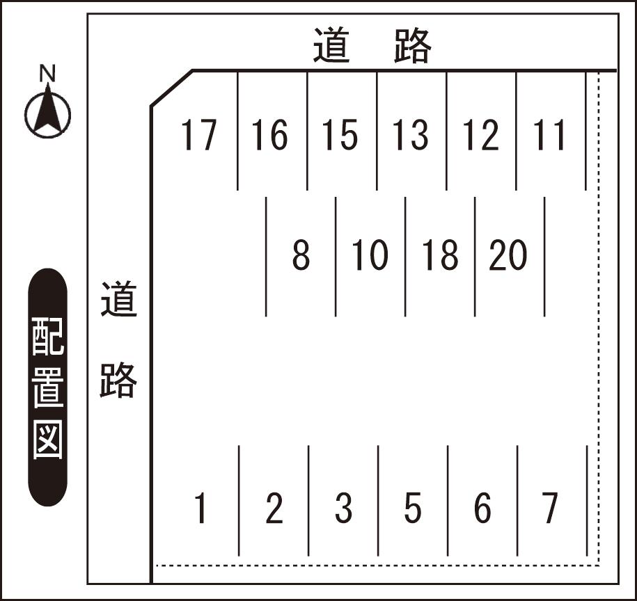 Ｋモータープールの駐車配置図