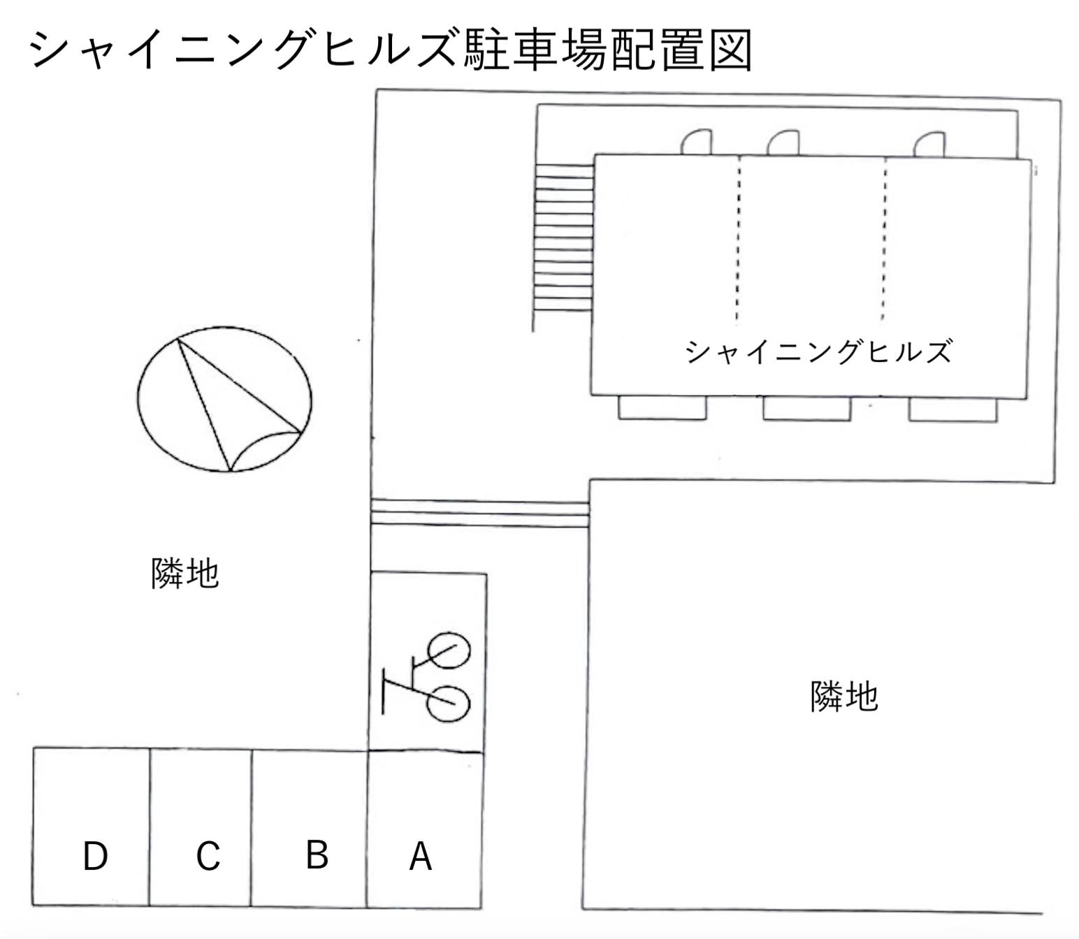 シャイニングヒルズ駐車場の駐車配置図