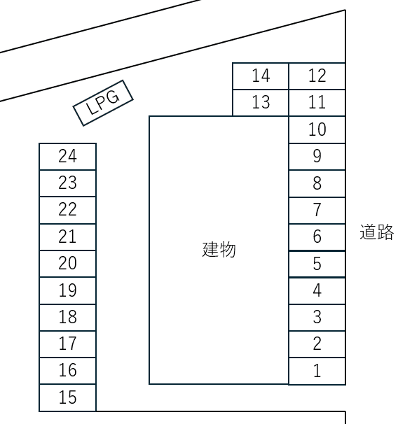 スカイヒルズ吉村の駐車配置図