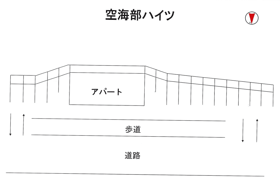空海部ハイツの駐車配置図