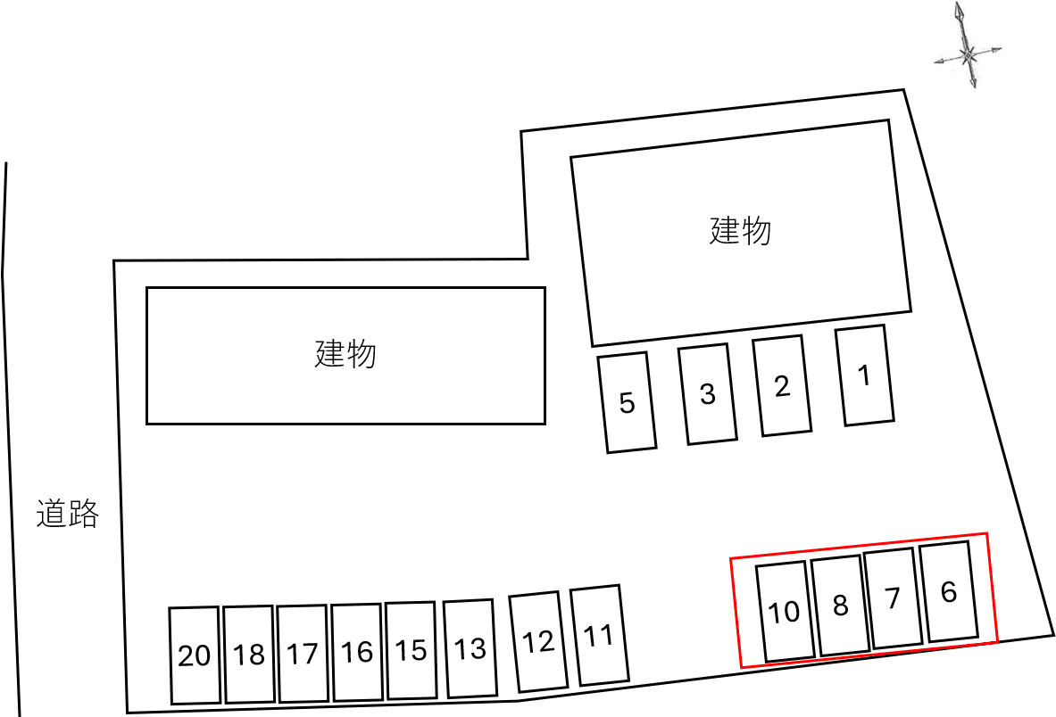 Ｆｉｏｒｅ　Ａ・Ｂ別駐車場の駐車配置図