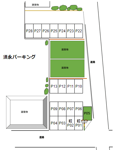 須永パーキングの駐車配置図