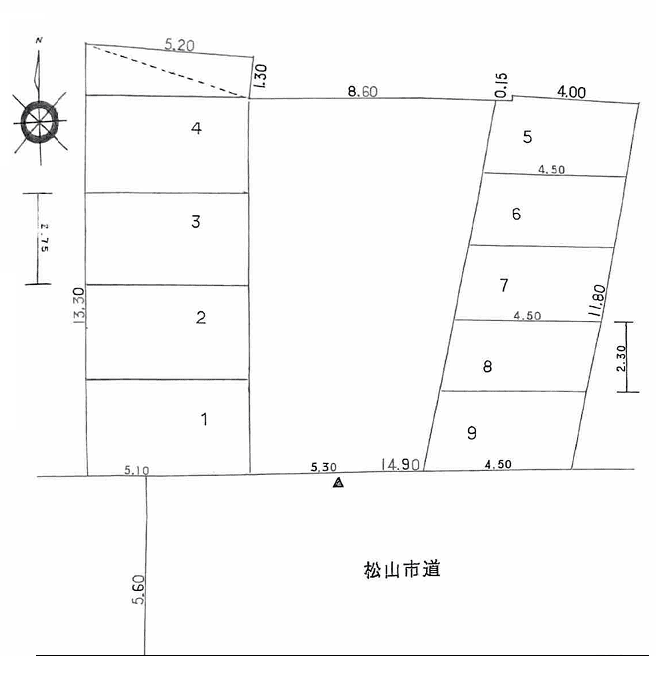 春日町村上駐車場の駐車配置図