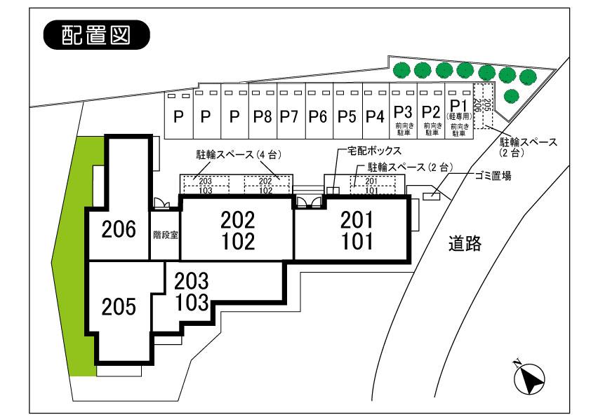 グランコート藤が丘駐車場の駐車配置図