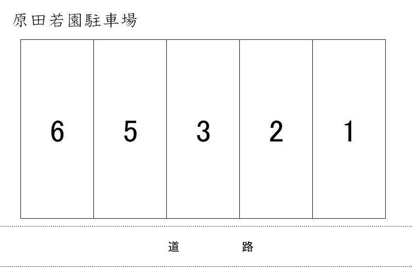 原田若園駐車場の駐車配置図