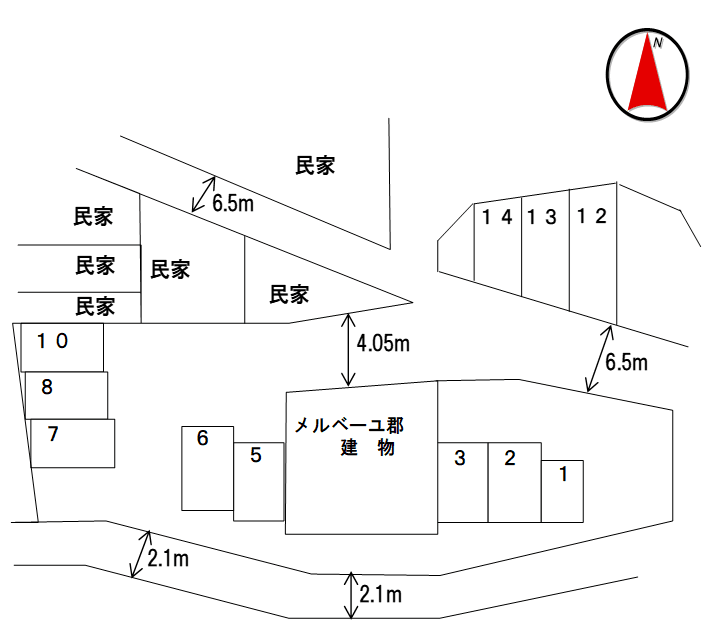 メルベーユ郡モータープールの駐車配置図