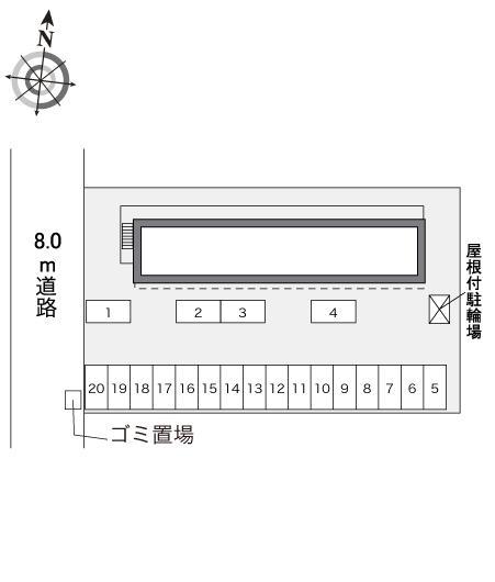 ＤＡ　ＭＡＲＹＡ　Ｆ(31395)の駐車配置図