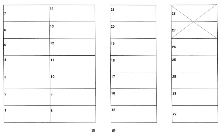 丸六伊藤パーキングの駐車配置図