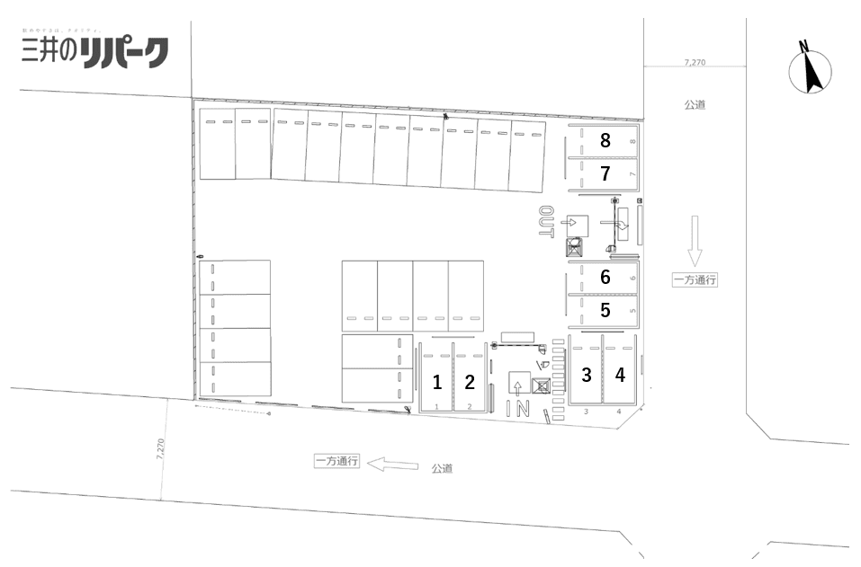 昭和区役所北の駐車配置図