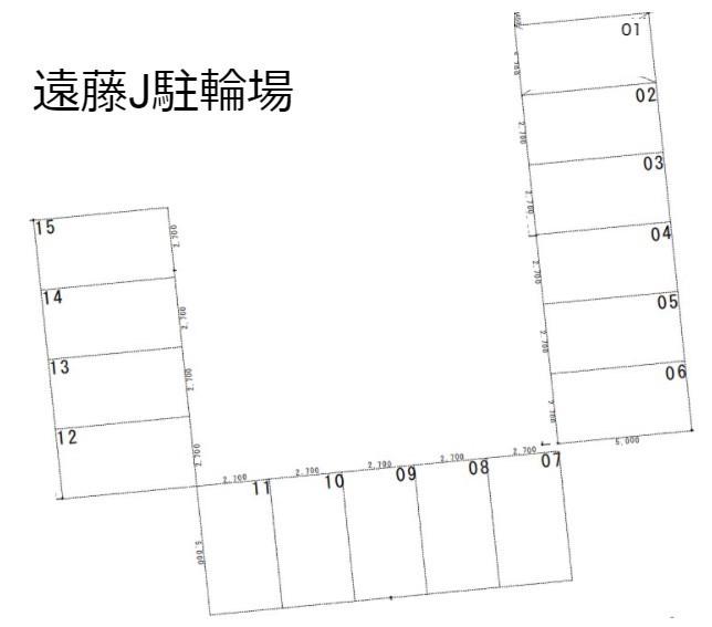 遠藤J駐車場の駐車配置図