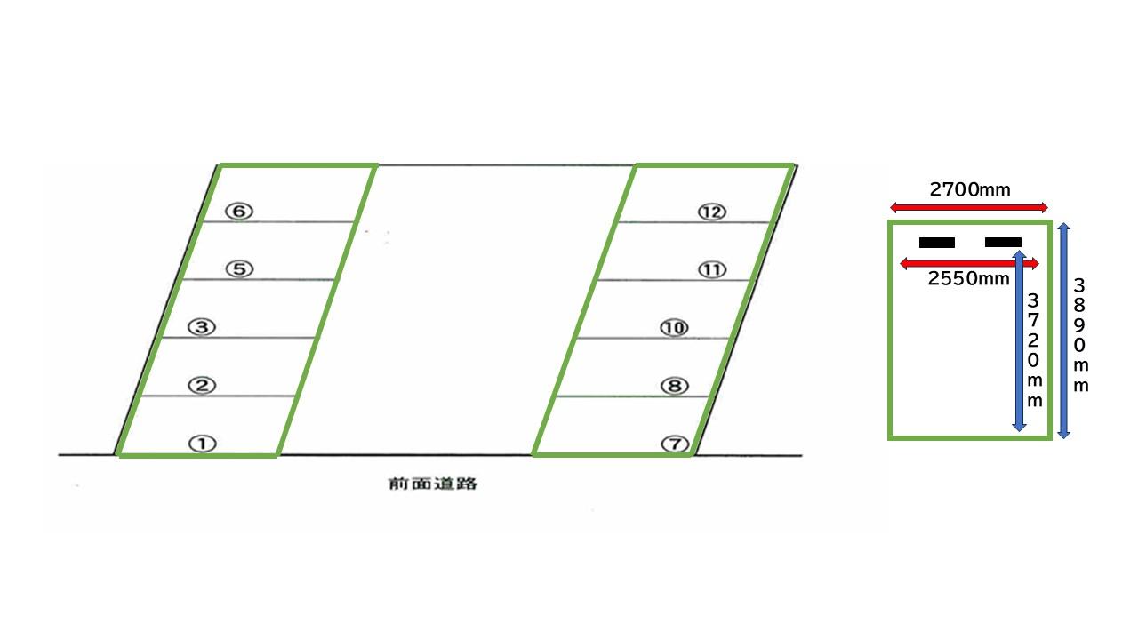 寺地パーキングの駐車配置図