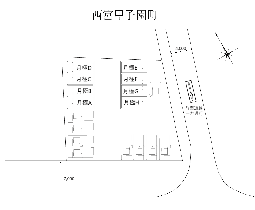 西宮甲子園町の駐車配置図