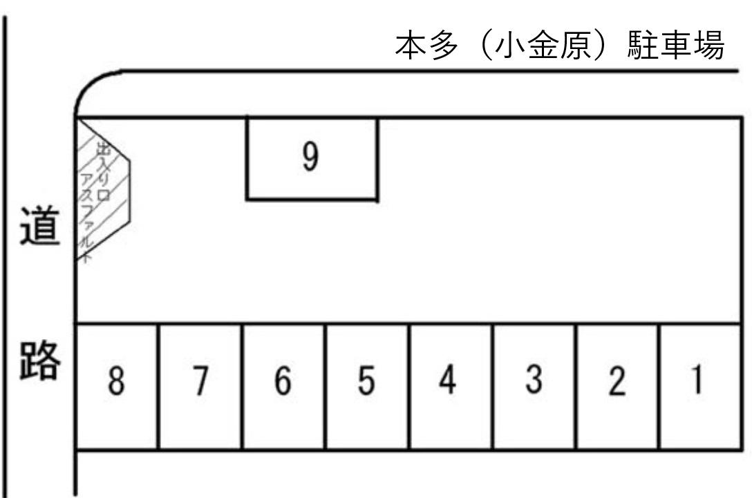本多（小金原）駐車場の駐車配置図