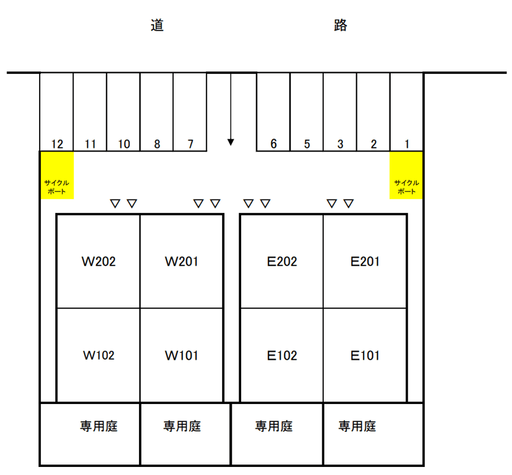 ウィステリアⅢの駐車配置図