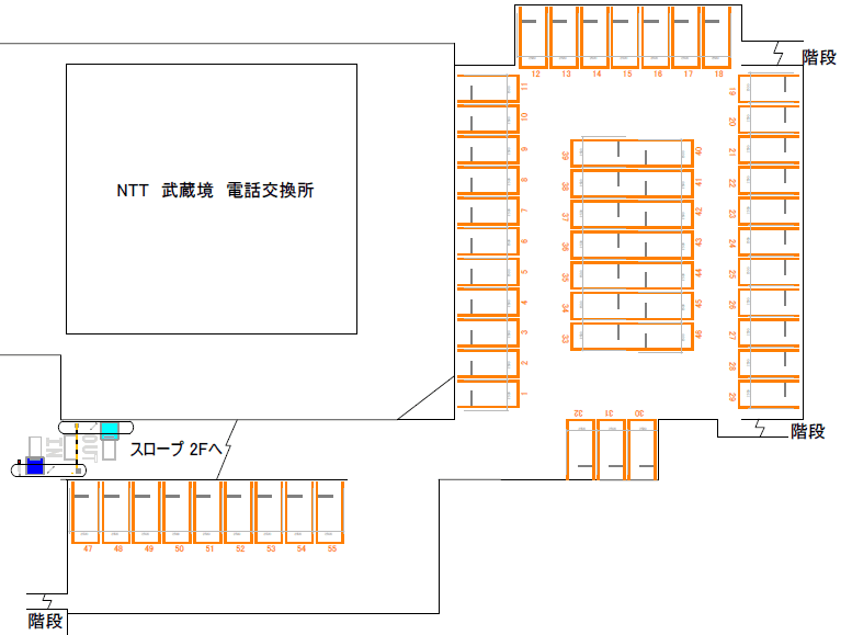 武蔵境第2駐車場の駐車配置図