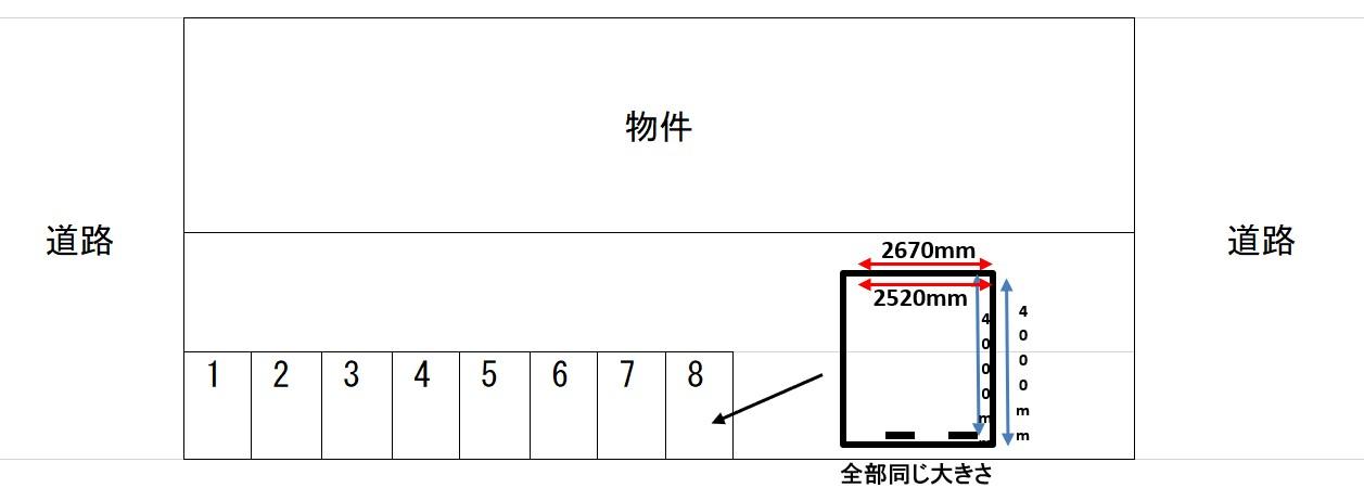 ＲＯＺＡ　月極駐車場の駐車配置図