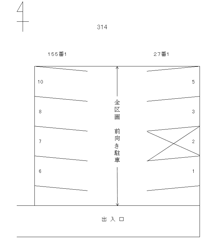 岩倉－314の駐車配置図