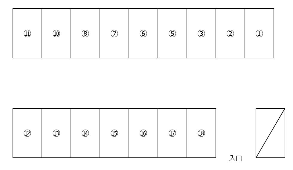 中井一丁目駐車場の駐車配置図
