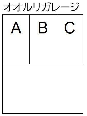 オオルリガレージの駐車配置図