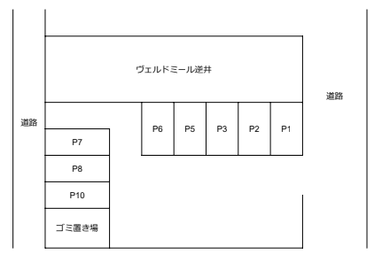 ヴェルドミール逆井の駐車配置図
