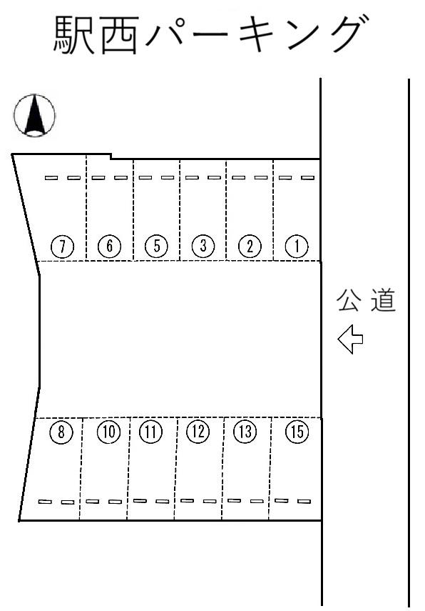 駅西パーキングの駐車配置図