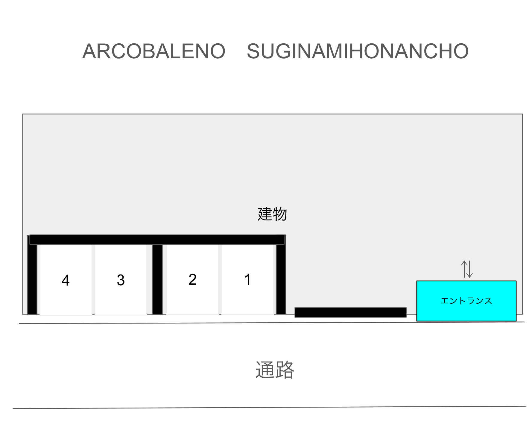 ARCOBALENO　SUGINAMIHONANCHOの駐車配置図