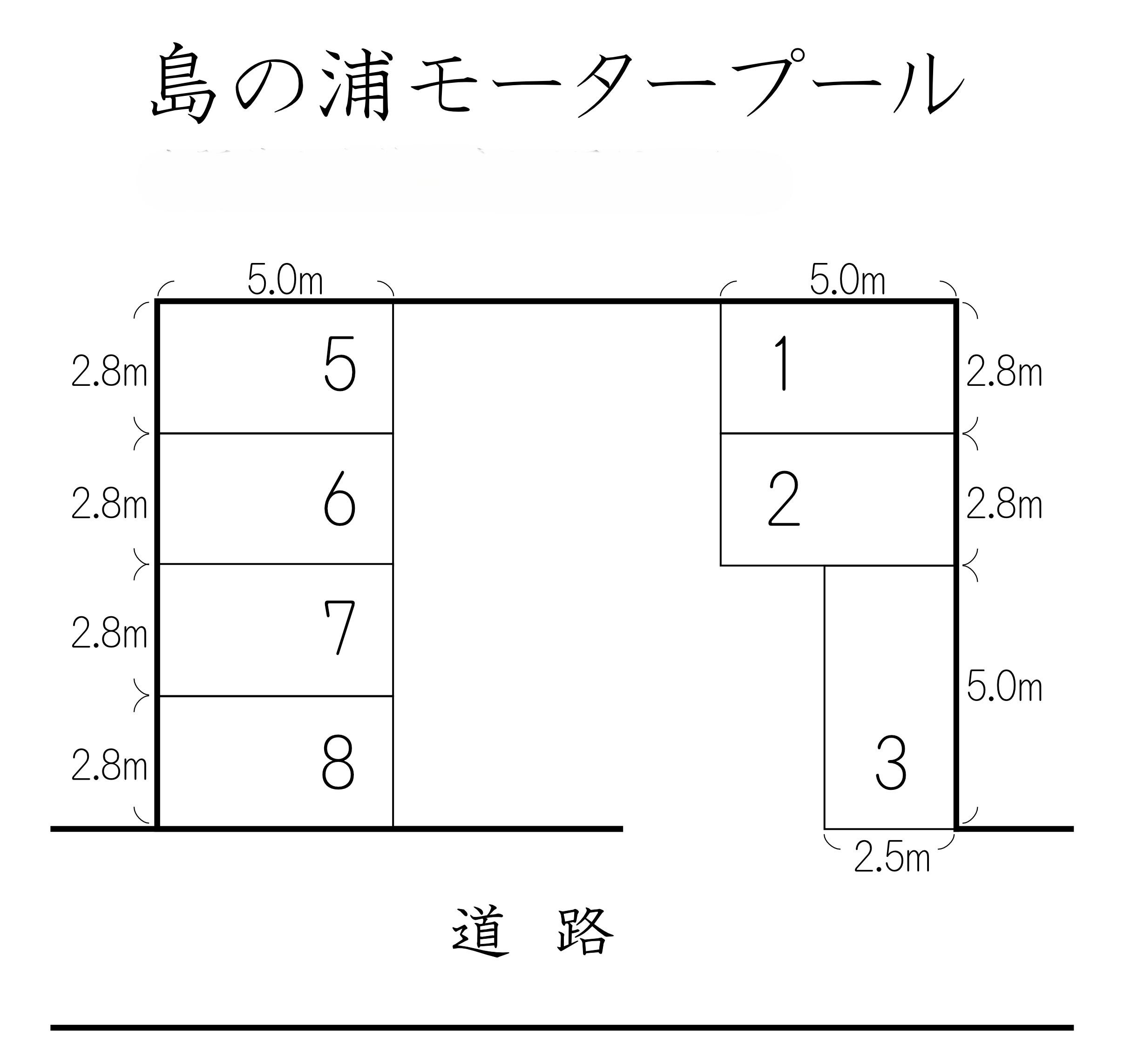 島の浦モータープールの駐車配置図