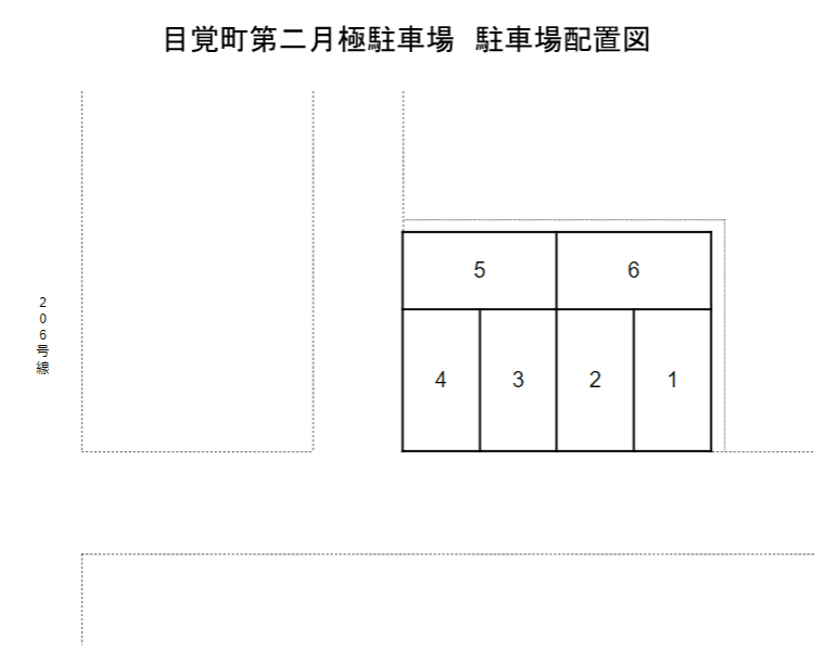 目覚町第二月極駐車場の駐車配置図
