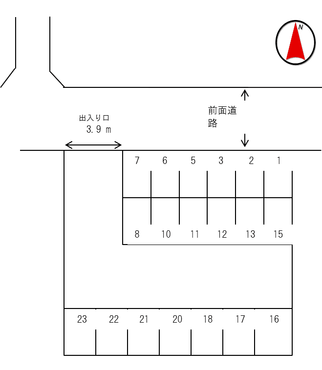 加地モータープール２の駐車配置図