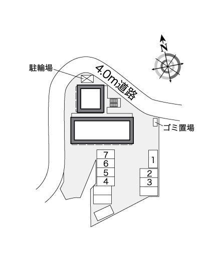 横路(25400)の駐車配置図