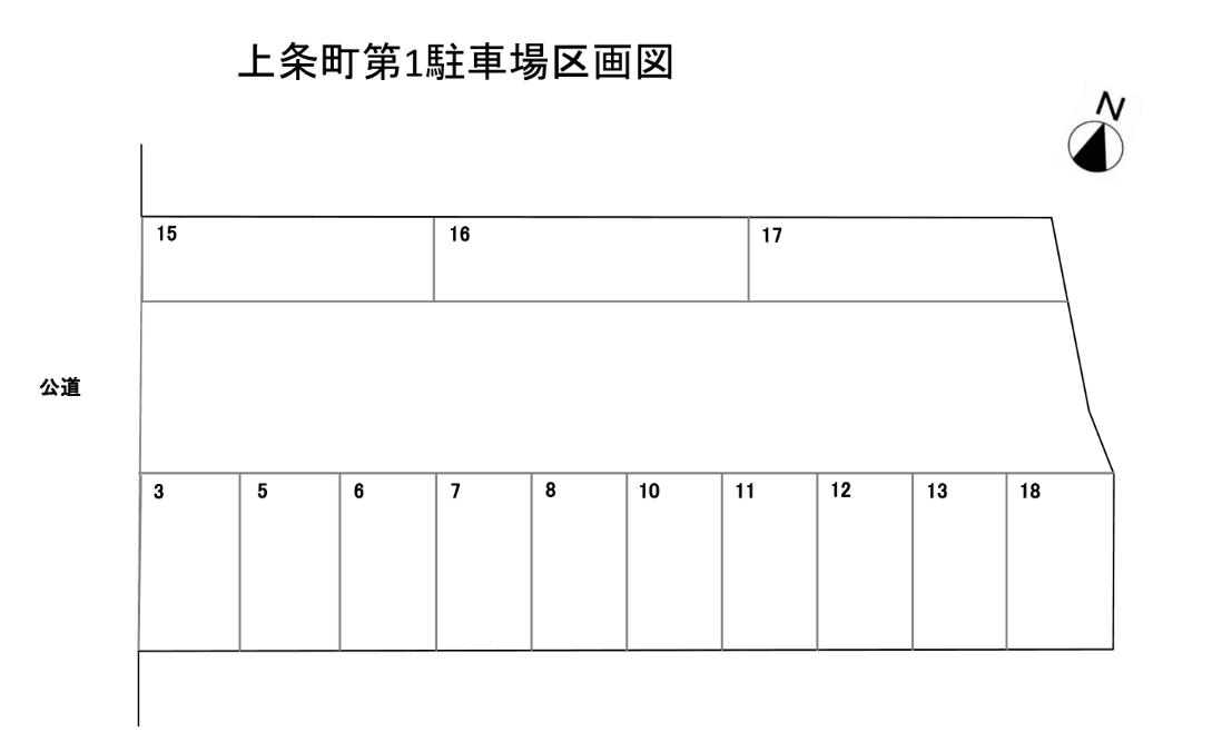 上条第１駐車場の駐車配置図