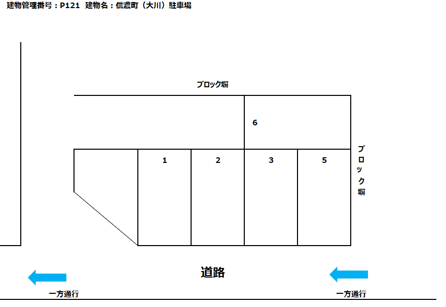 信濃町（大川）駐車場の駐車配置図
