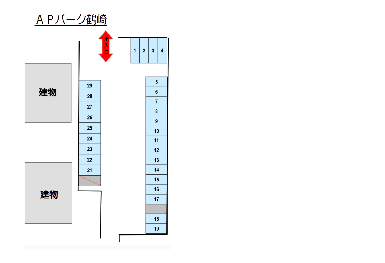 ＡＰパーク鶴崎の駐車配置図