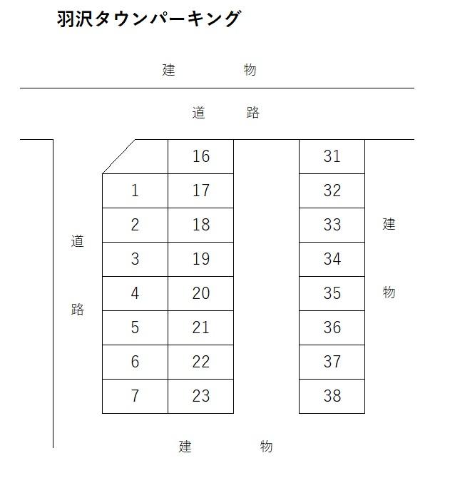 羽沢タウンパーキングの駐車配置図