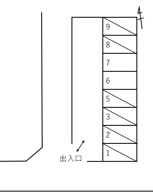 三井・馬場駐車場の駐車配置図