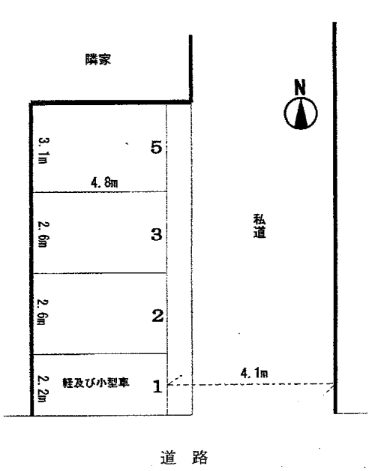 大森東一丁目駐車場の駐車配置図