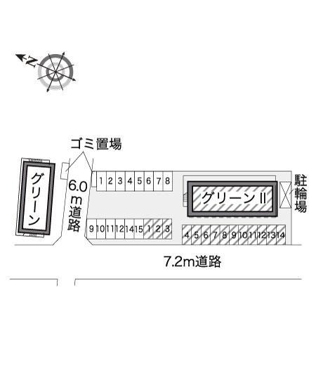 グリーンⅡ(15336)の駐車配置図