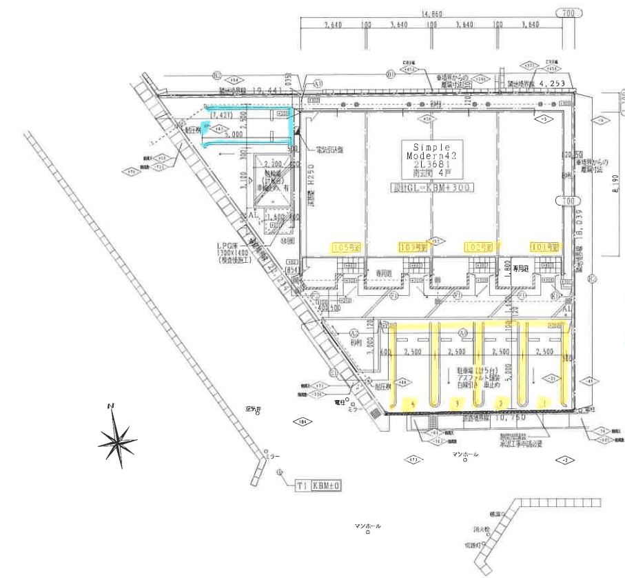 グローリエの駐車配置図
